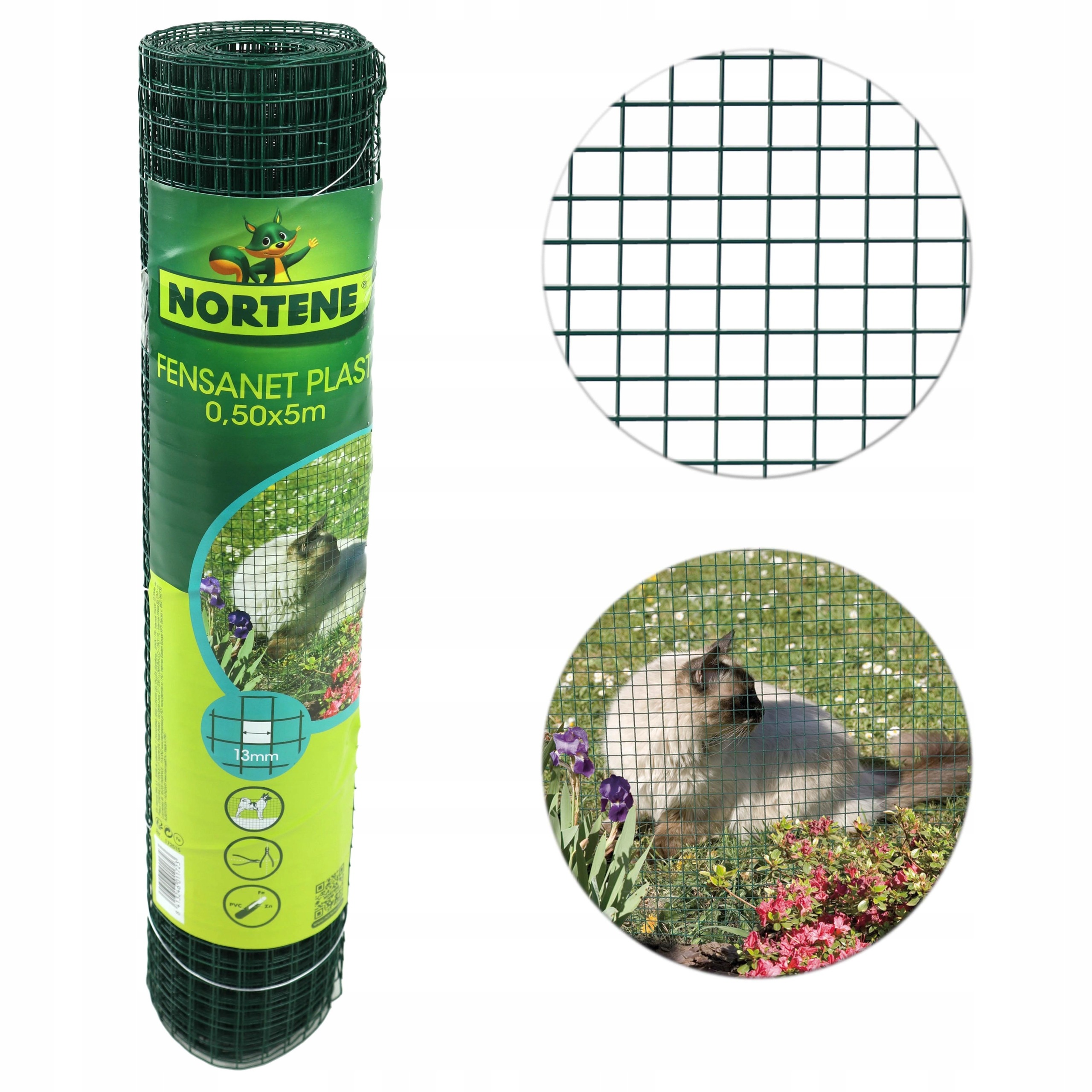 Poplastované zvárané kovové pletivo 0,5 × 5 m, oko 13 × 13 mm