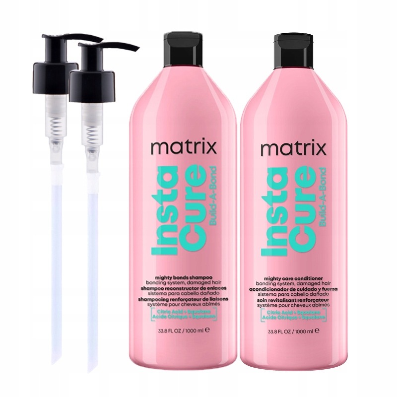 MATRIX INSTACURE BUILD-A-BOND šampón + regeneračný kondicionér 2×1000ml pre poškodené vlasy