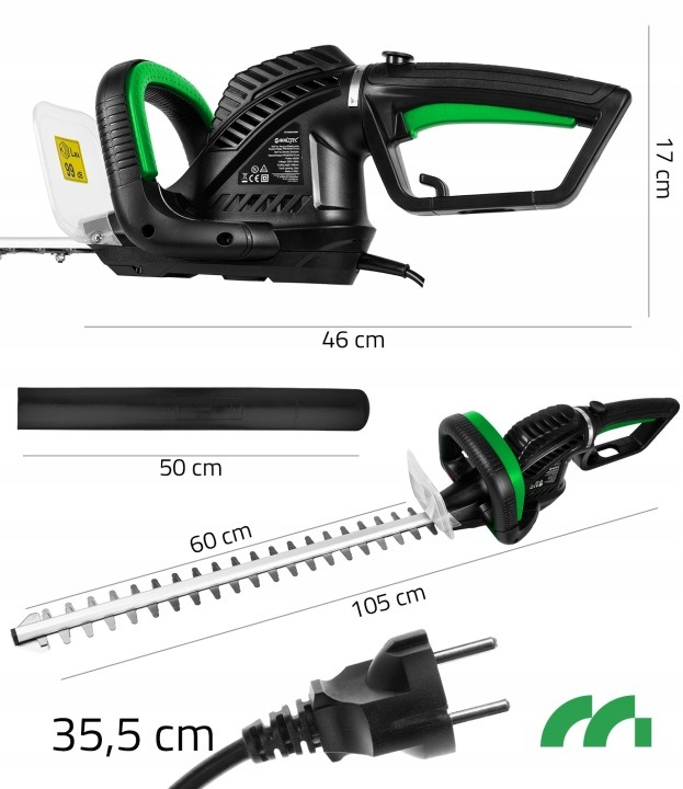 Elektrické nožnice na živý plot s lištou 61 cm, 1800 W