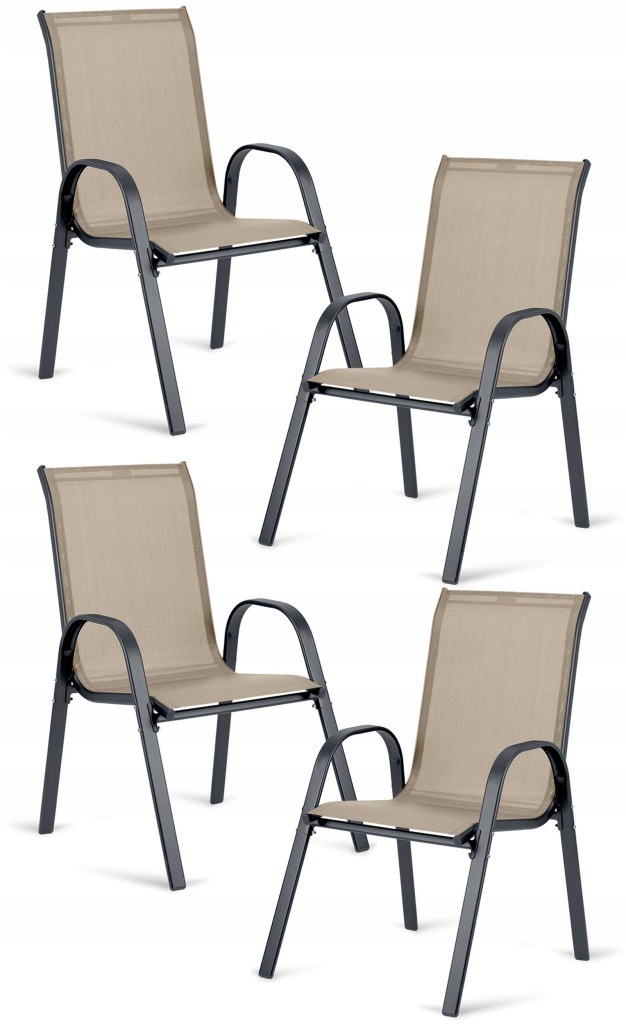 Kovové záhradné stoličky na terasu, súprava 4 kusov