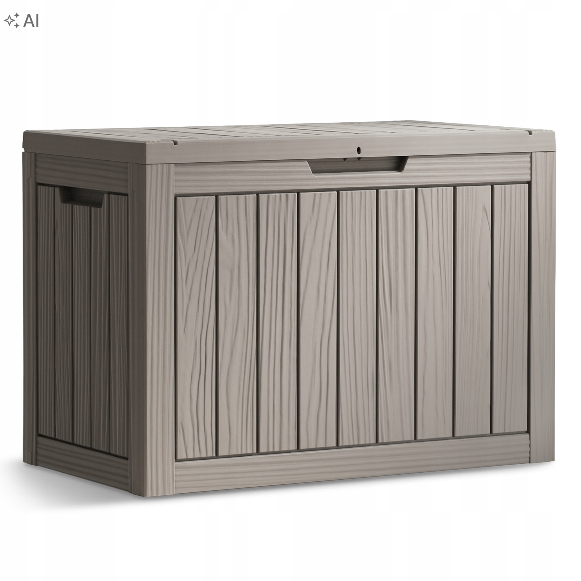 Vodoodolný plastový záhradný úložný box 170 l, sivý