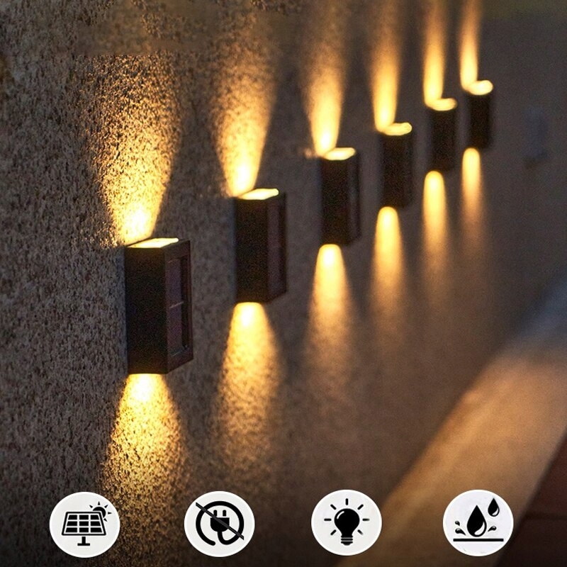 6led solárna vodotesná vonkajšia stena nahor