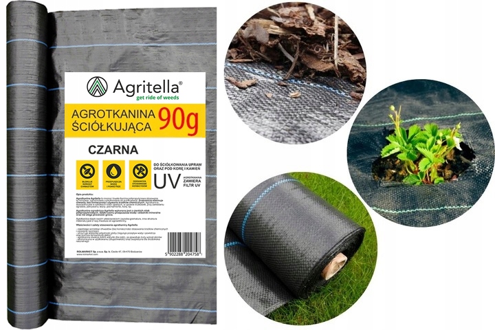 Agrotextília - Agrotkanínová tkanina Mata Antichwastowa Weed 3,2x25m 90g pod UV Bark 3,2 m