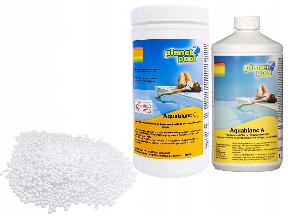 Bazénová chémia - Aquablanc O2 + Aquablanc a aktívny kyslík bez chlóru