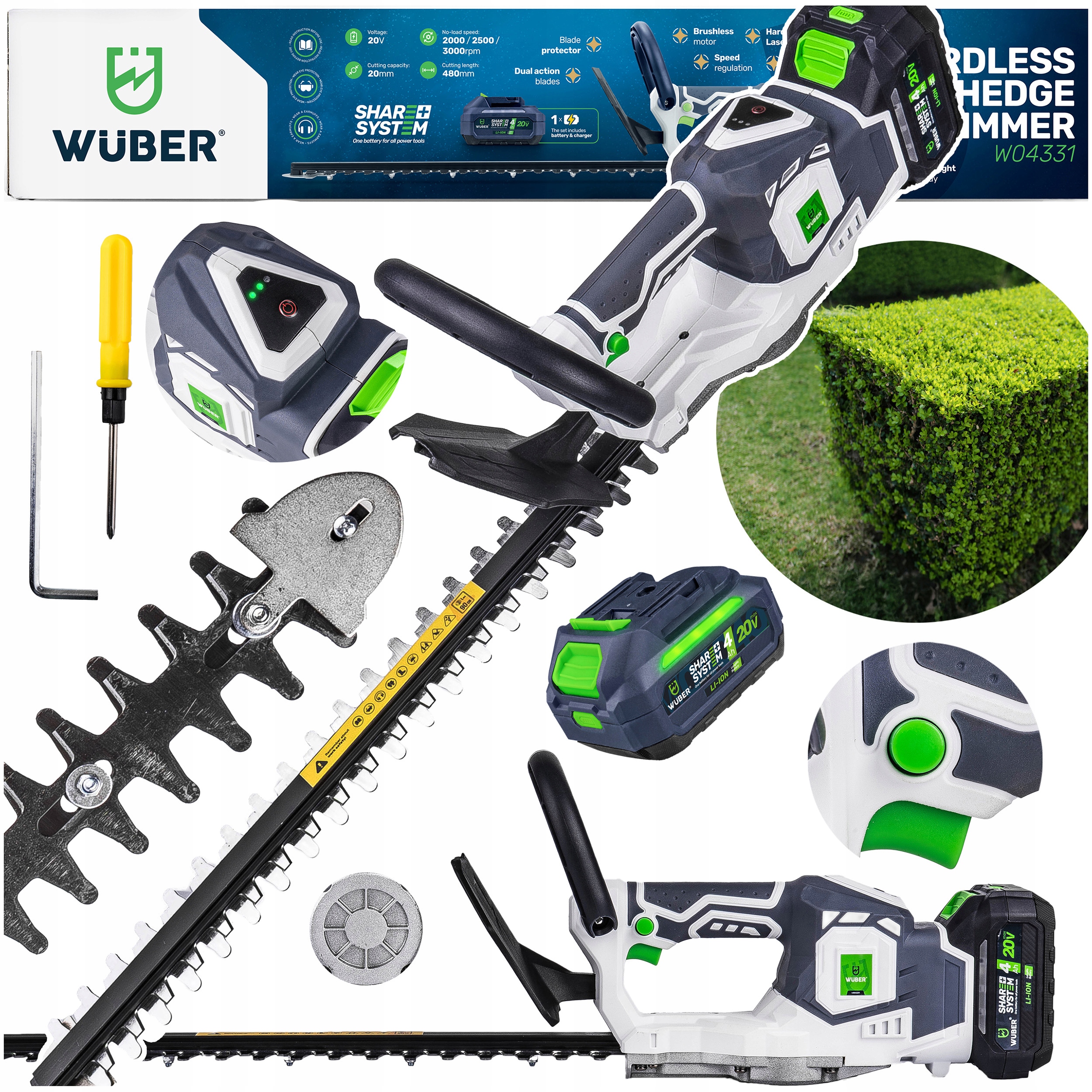 Akumulátorové elektrické nožnice Wuber 48 cm 20 V