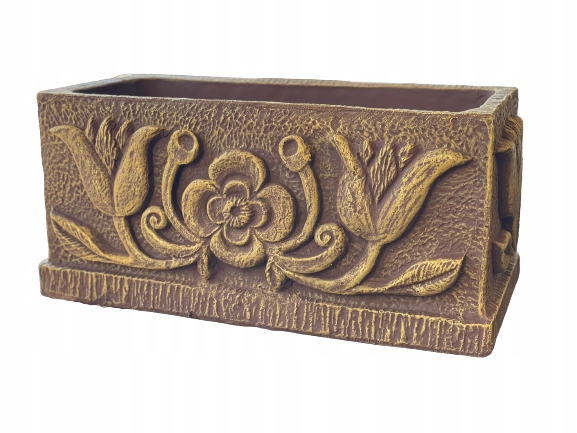 Sivý betónový kvetináč Styrobud Górno 63 cm × 29 × 29 cm