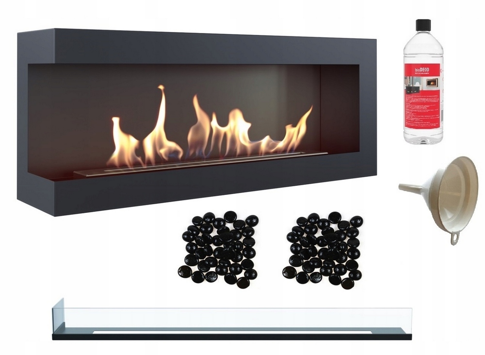 Delta Corner Bio Fire 1200 Pebble Glass