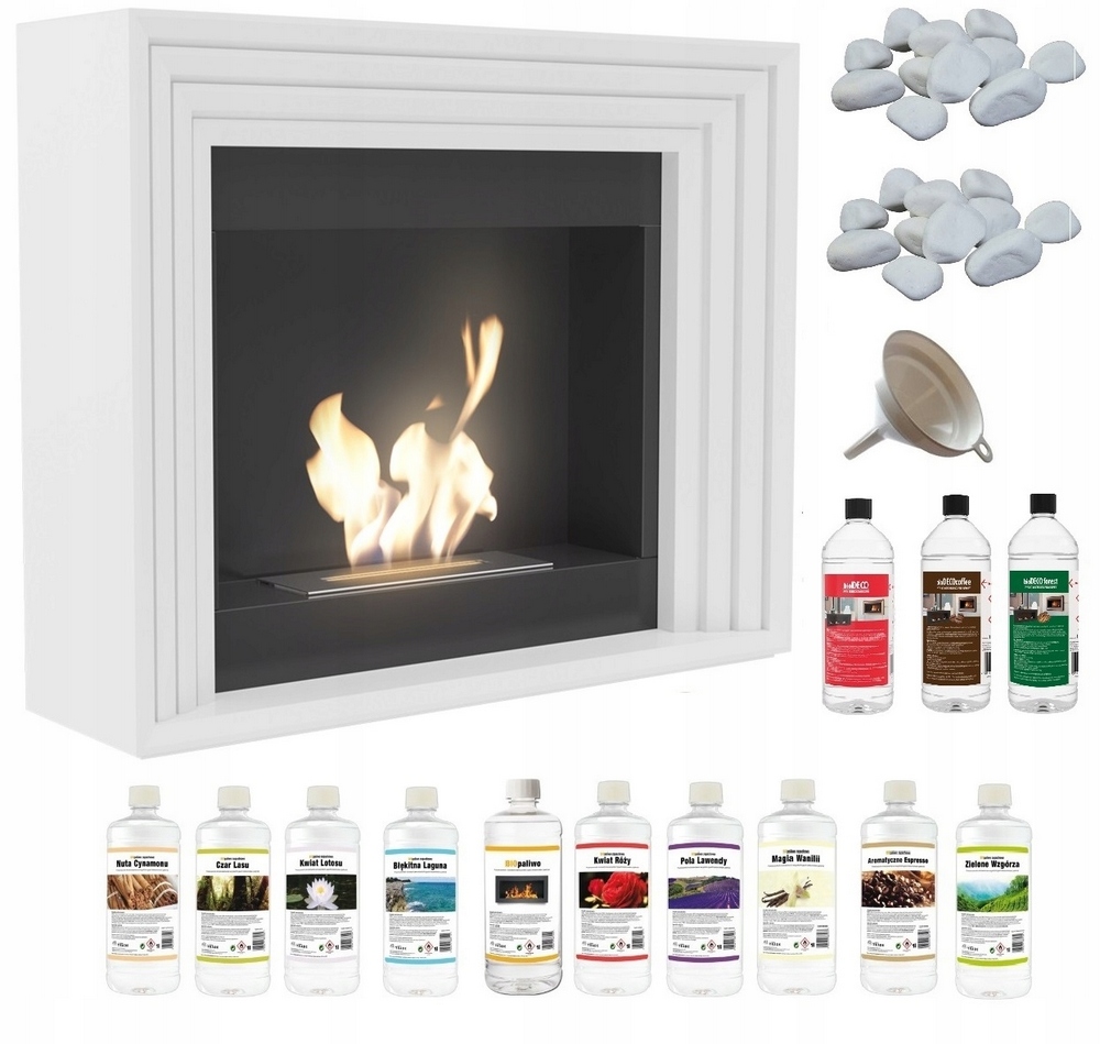 Stály biologický krb planéty White + Biopalel 13 PCS