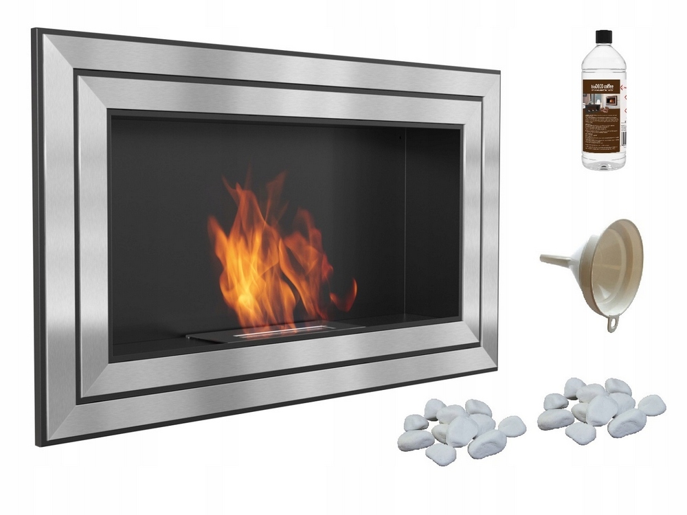 Závesný biologický krb Juliet 1100x650 Inox + káva