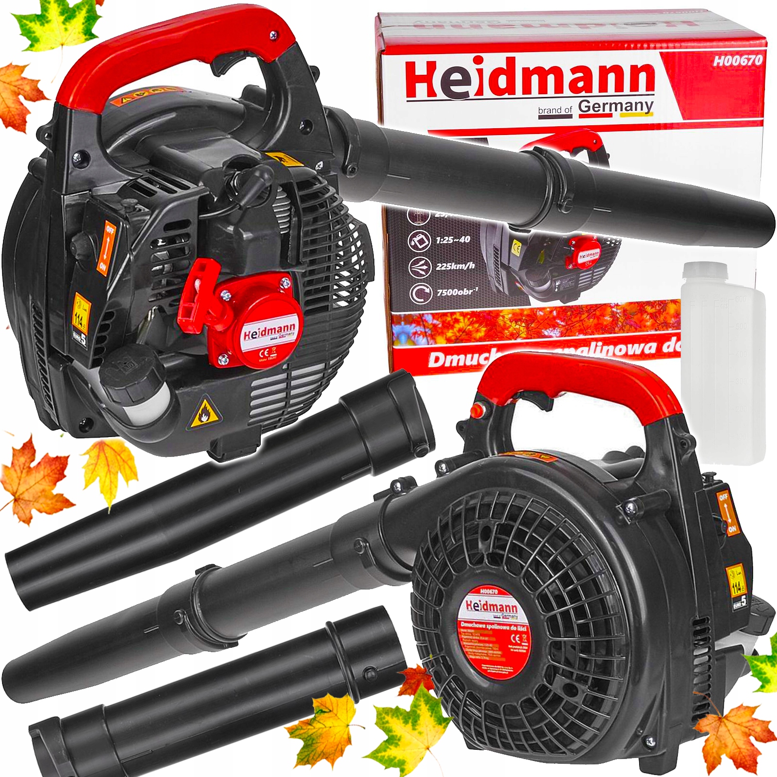 Benzínový dúchadlo Heidmann 1500 W 225 km/h