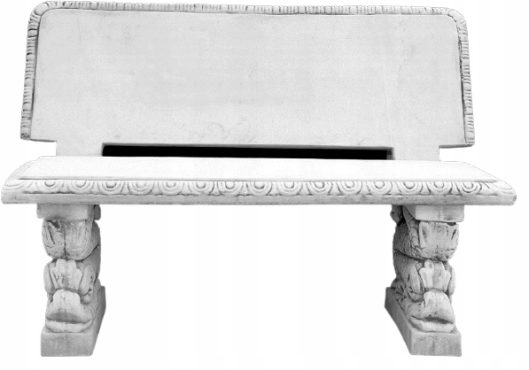 Kamenná lavica s operadlom 127 × 50 cm