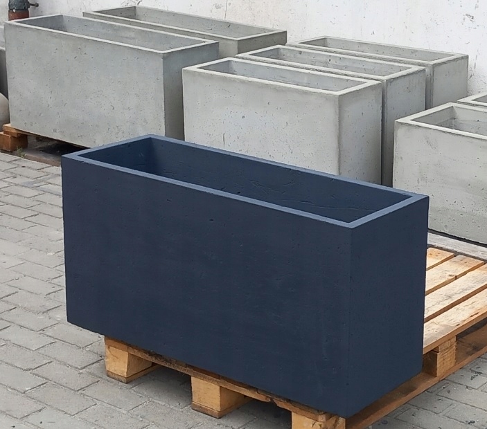 Betónový kvetináč 100 × 35 × 50 betónový kvetináč antracitový grafitový kvetináč 100 cm