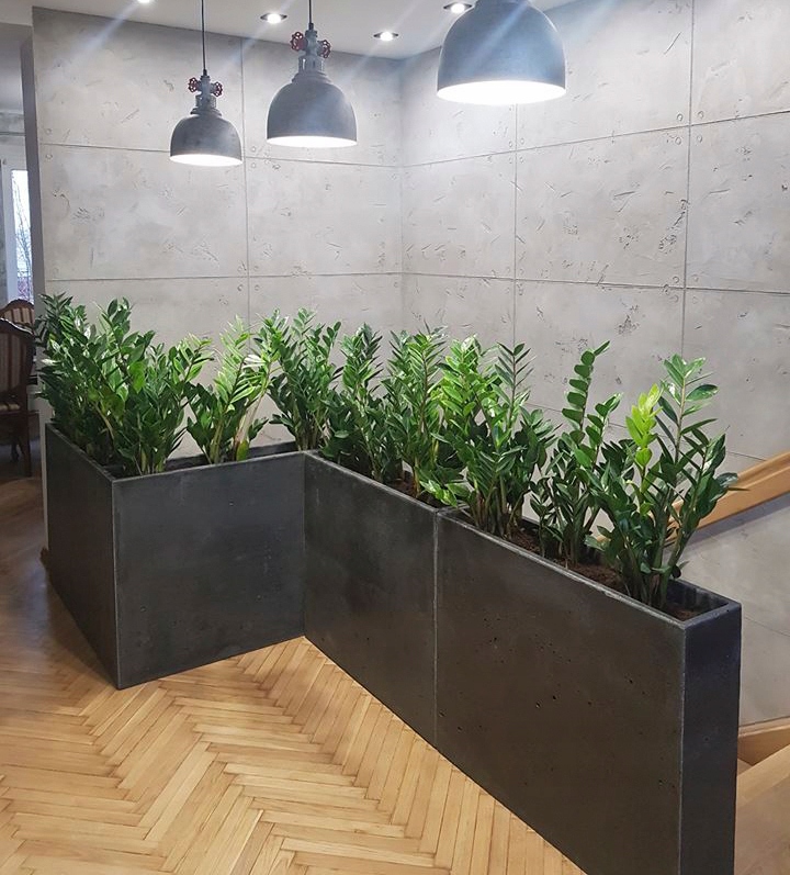 Betónový kvetináč Slim 100 × 20 × 75 Sivé kvetináče