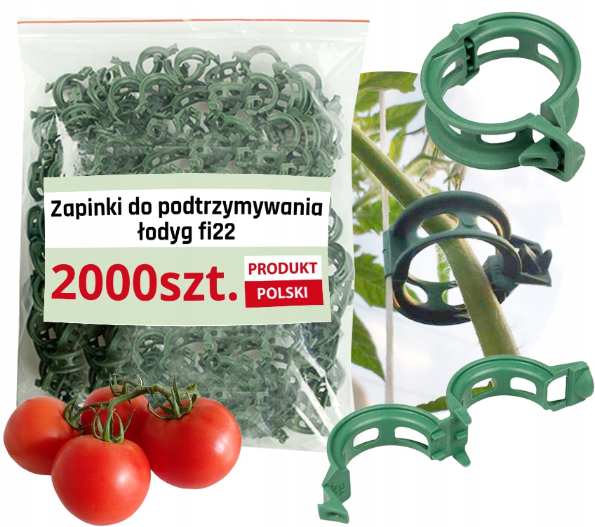 Držiaky, spony, klipy 2000 ks. Na upevnenie rastlín, stoniek paradajok, výhonkov, strapcov