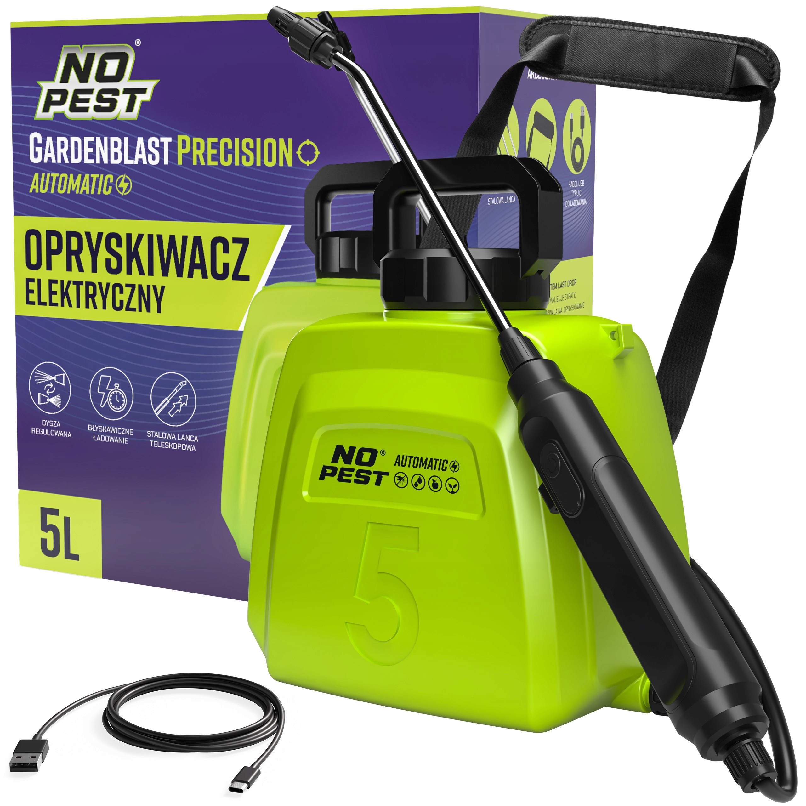 Elektrický postrekovač No-Pest s objemom 5 l