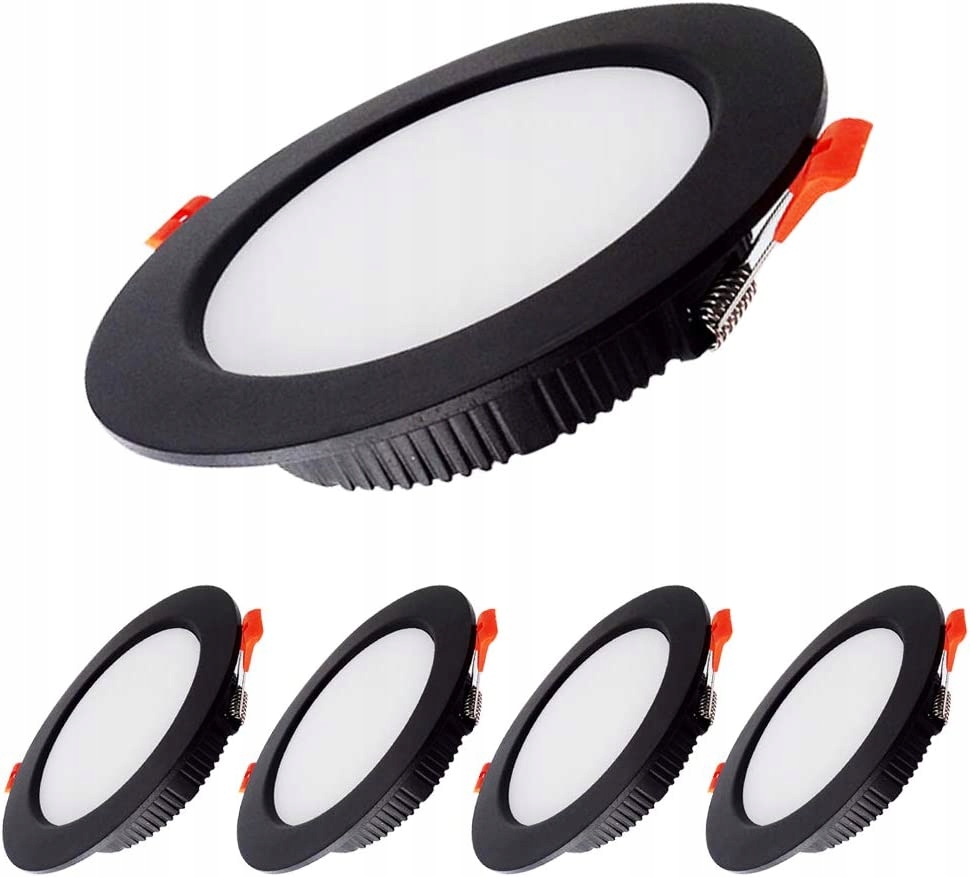 Extra plochý čierny reflektor LED, 5