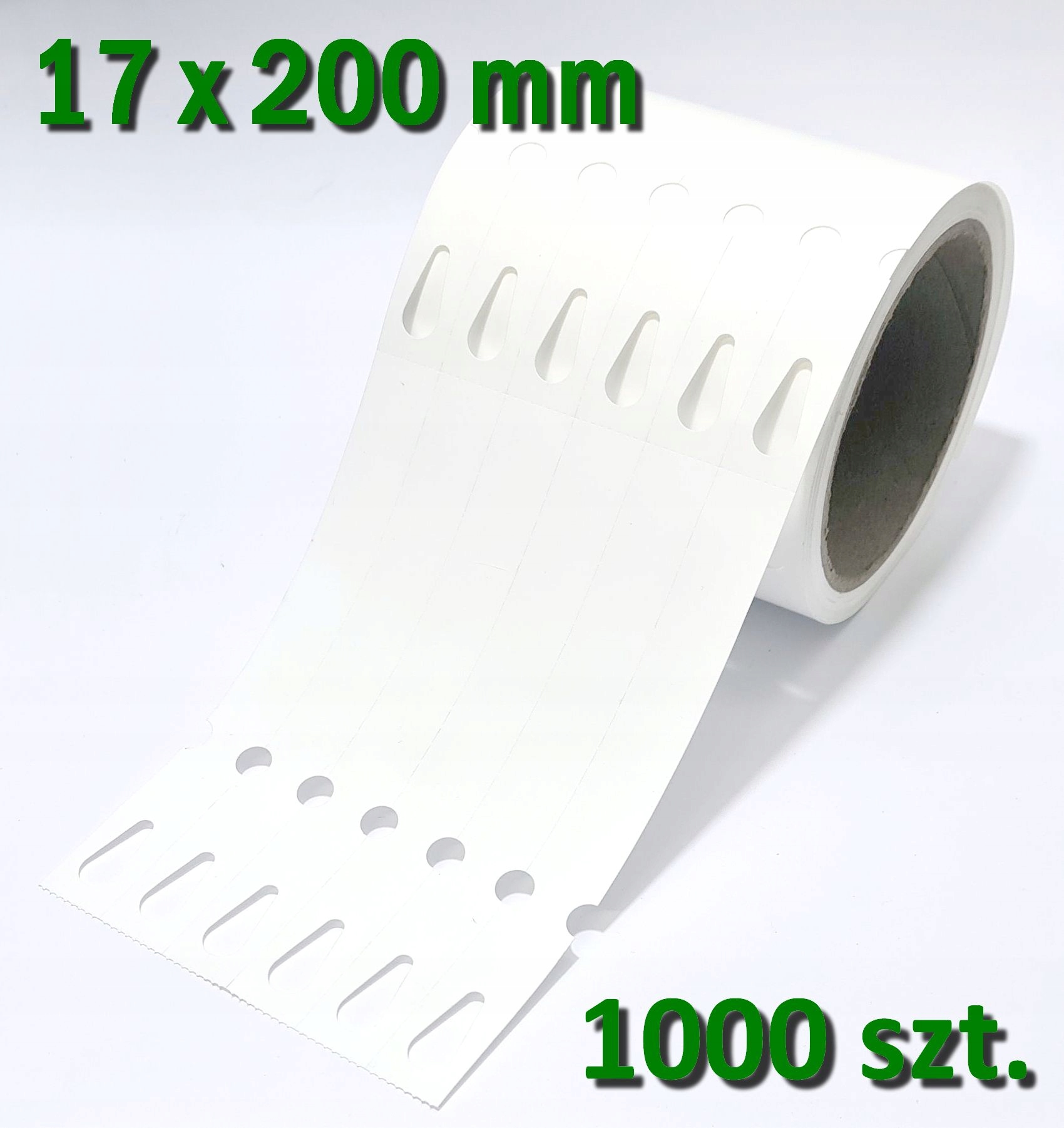 Etiketa na kravatu biela 17 x 10,2 cm 1000 ks.