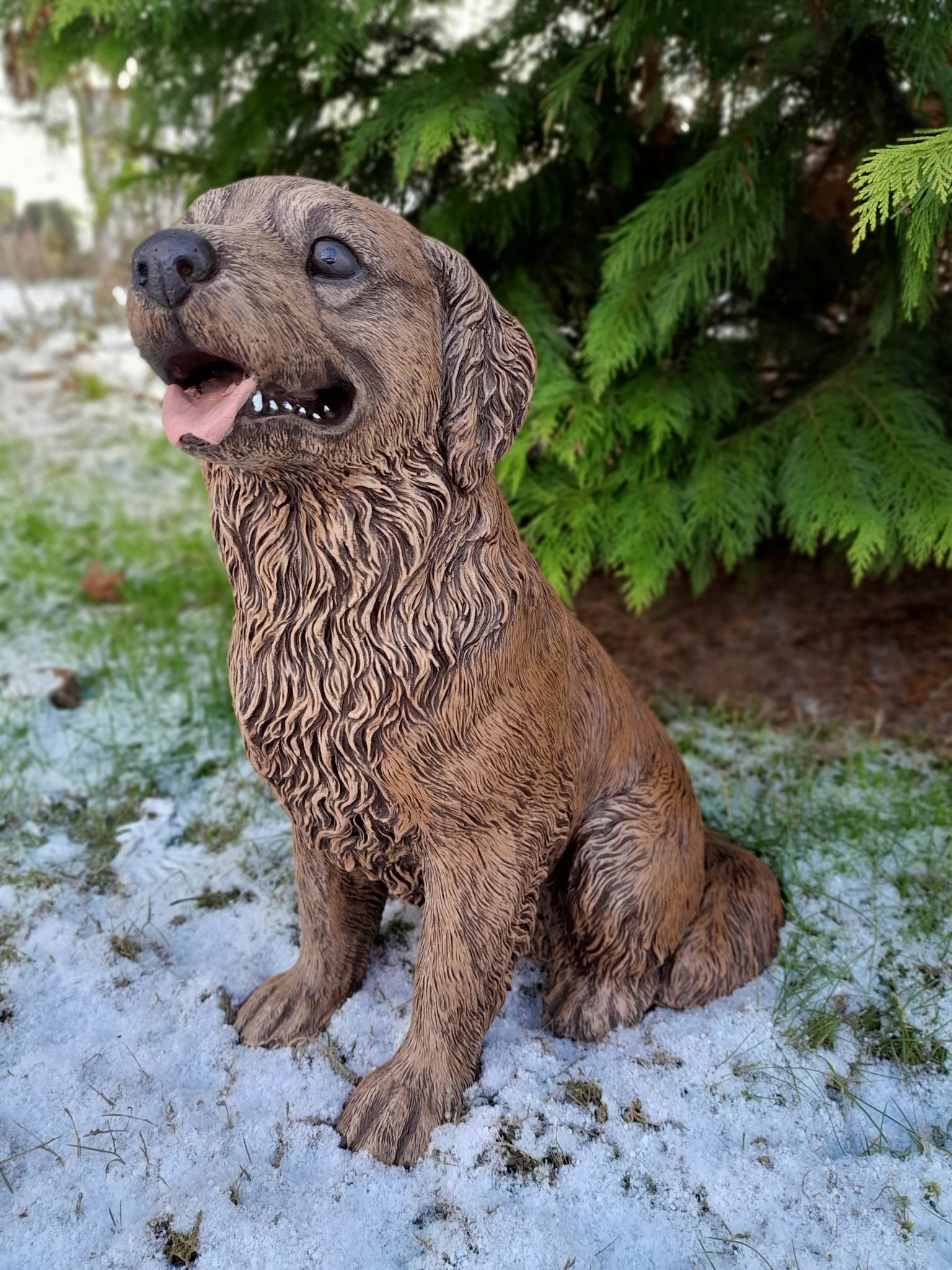 Betónová figúrka psa Dekorácia Labrador Garden Ručne vyrobená