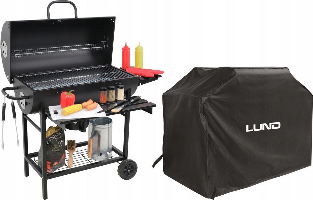 Gril na drevené uhlie - Garden Grill Lund XL Barrel + Cover