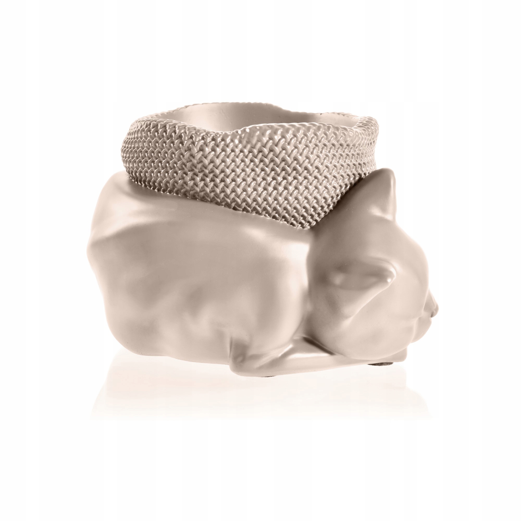 Figúrka Ospalá mačka svetlobéžová Poli kvetináč 12 cm