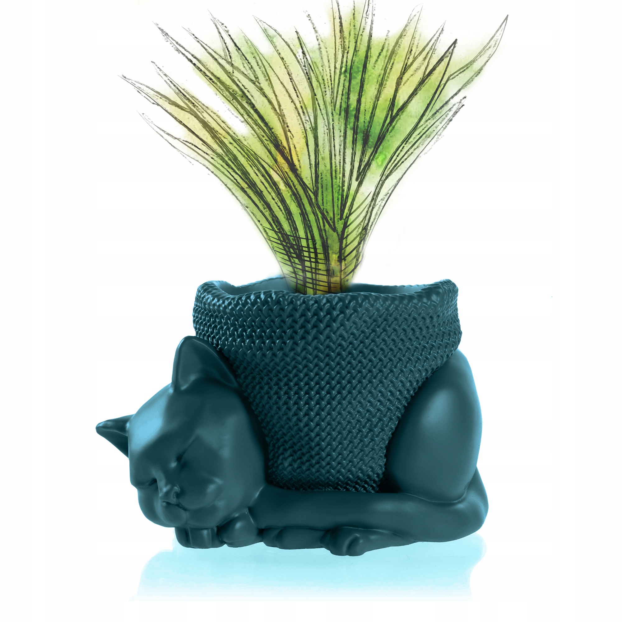 Modrý betónový kvetináč GEOMETRIA 24 cm × 18 × 18 cm