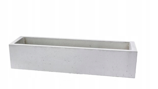 Biely betónový kvetináč Jadar 80 cm × 20 × 17 cm