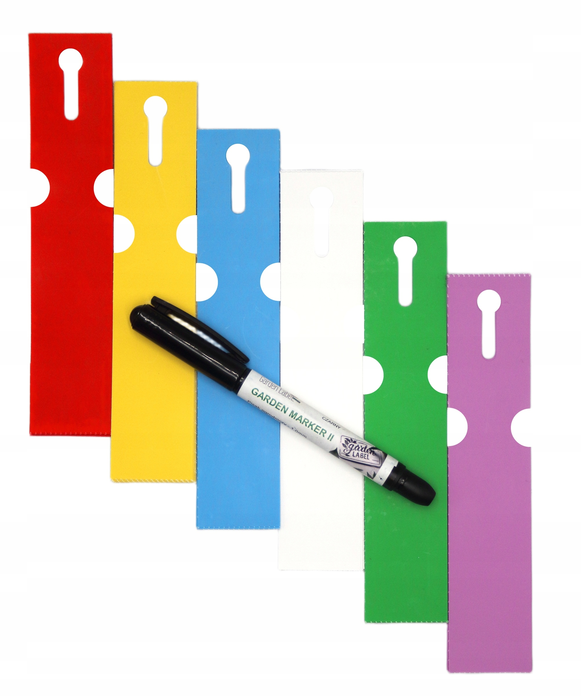 POPISOVAČ II + 6 FAREBNÝCH štítkov so slučkami na popis rastlín 163 mm x 33 mm (33x163)