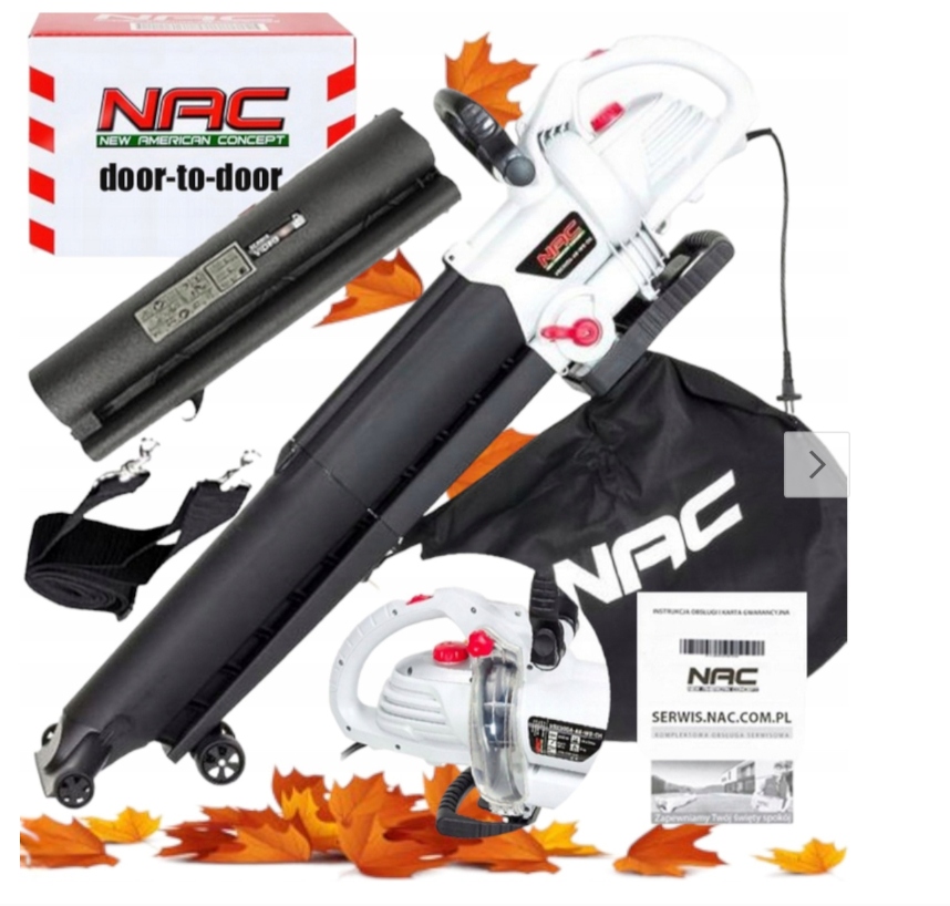 Elektrický vysávač na lístie NAC 3000 W s drvičom 45 l