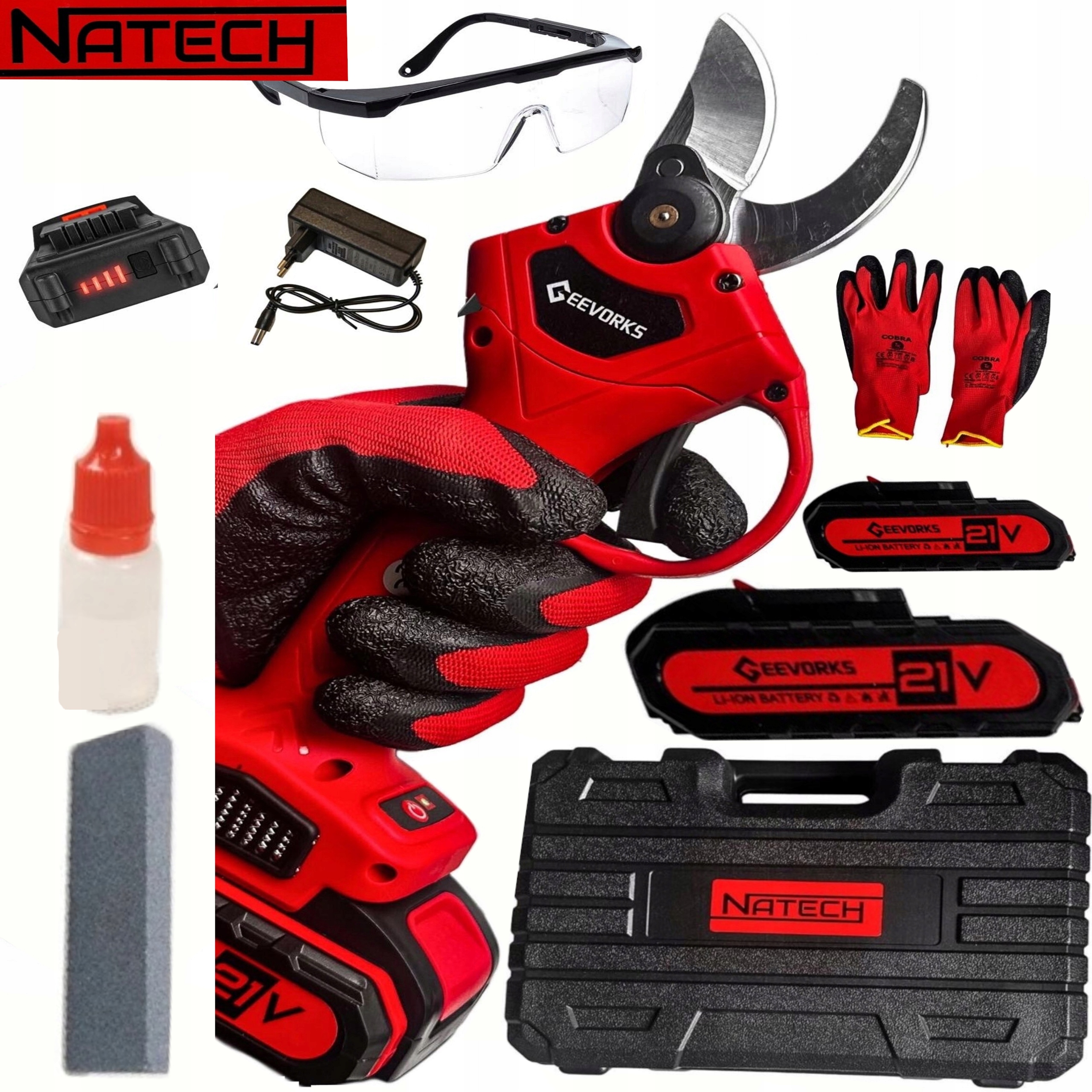 Akumulátorové nožnice NATECH 21V 2,0Ah 800W 30 mm