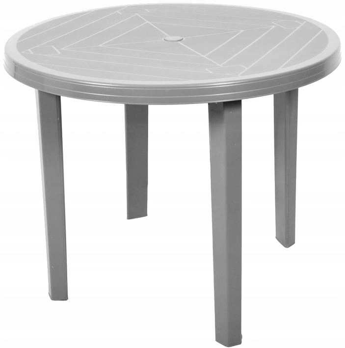 Okrúhly plastový záhradný stôl 90 cm šedá