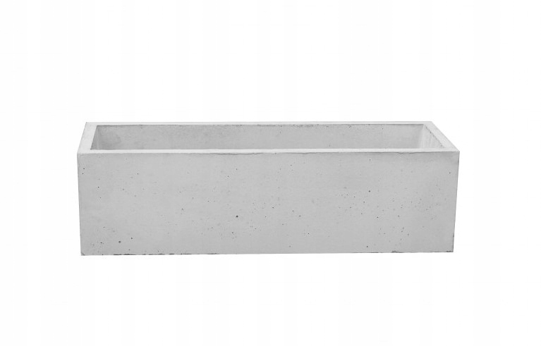 Biely betónový kvetináč Jadar 60 cm × 20 × 17 cm