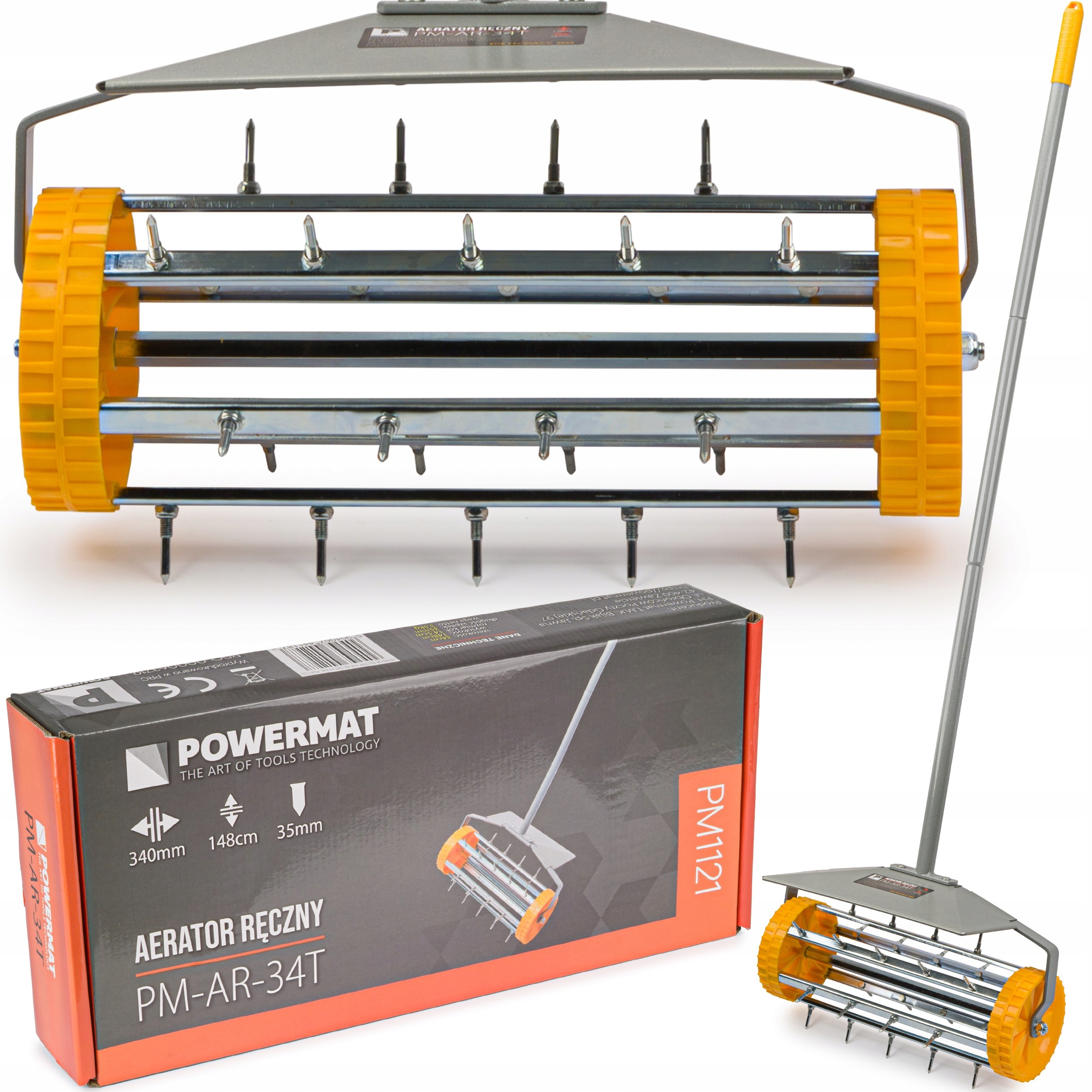 Prevzdušňovač a vertikutátor trávnika Powermat 34 cm 0 W