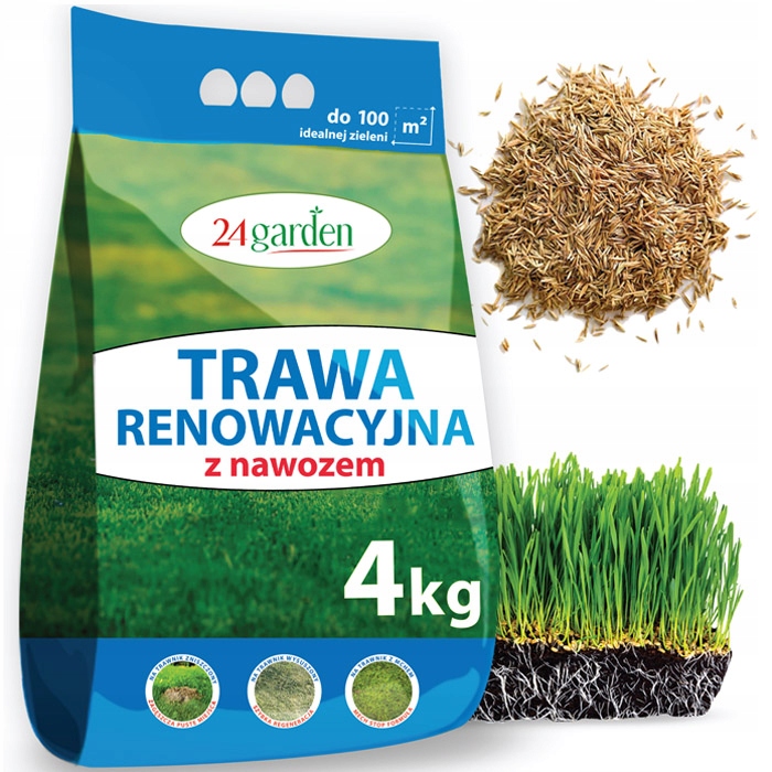 24 semien trávy na renováciu záhrady 4 kg