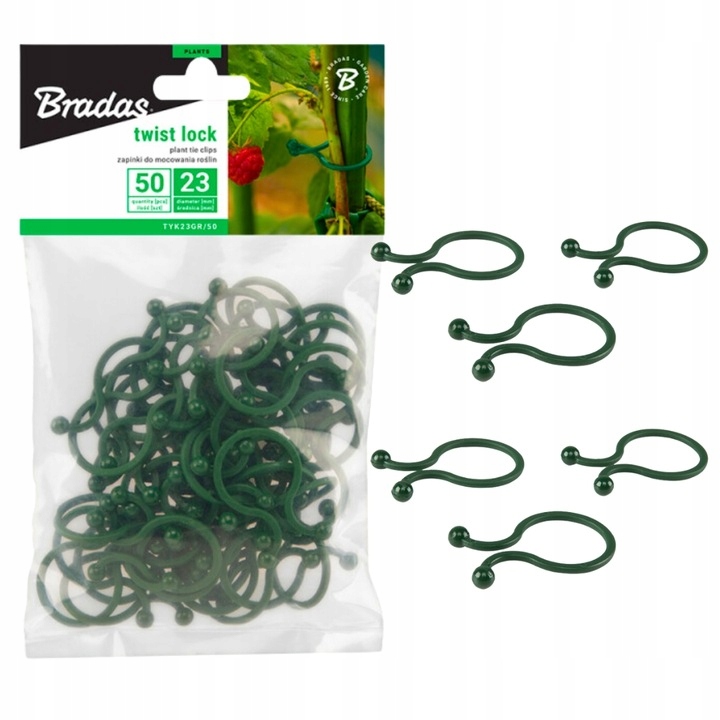 Kliešte na rastliny PARADAJKY (23 mm) zelené 50 ks/balenie TYK23GR/50