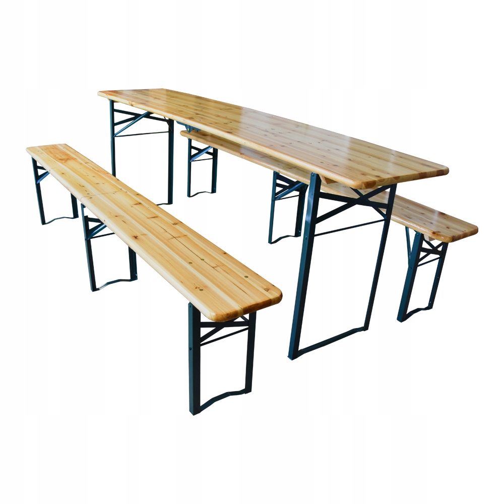 Skladací drevený stôl +2 lavičky 220 cm bituxx