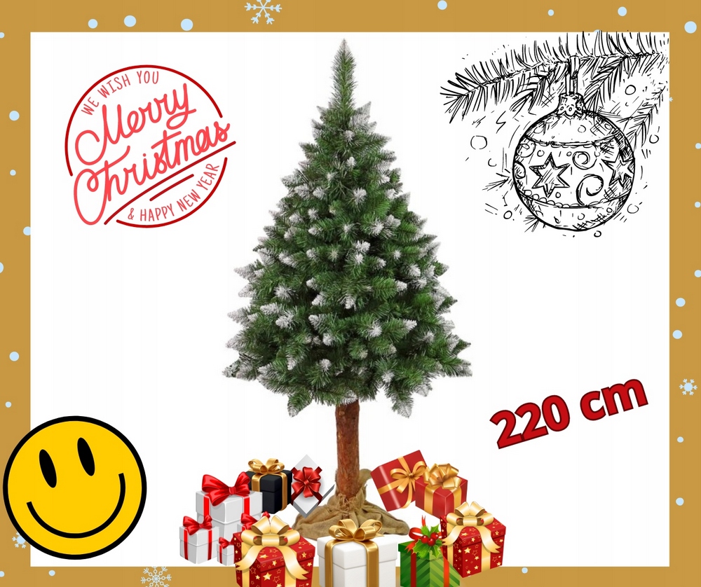Vianočný vianočný stromček umelá diamantová borovica 220 cm na prémiovom kufri