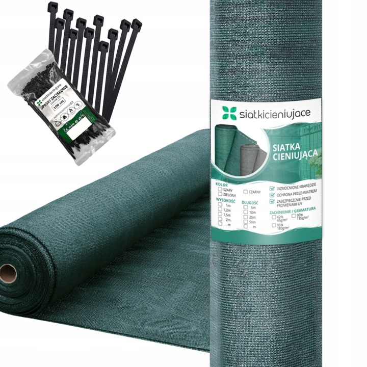 Tieniaca sieť 2×25 m | 95 % tienenie, UV Protect 5+, zelená