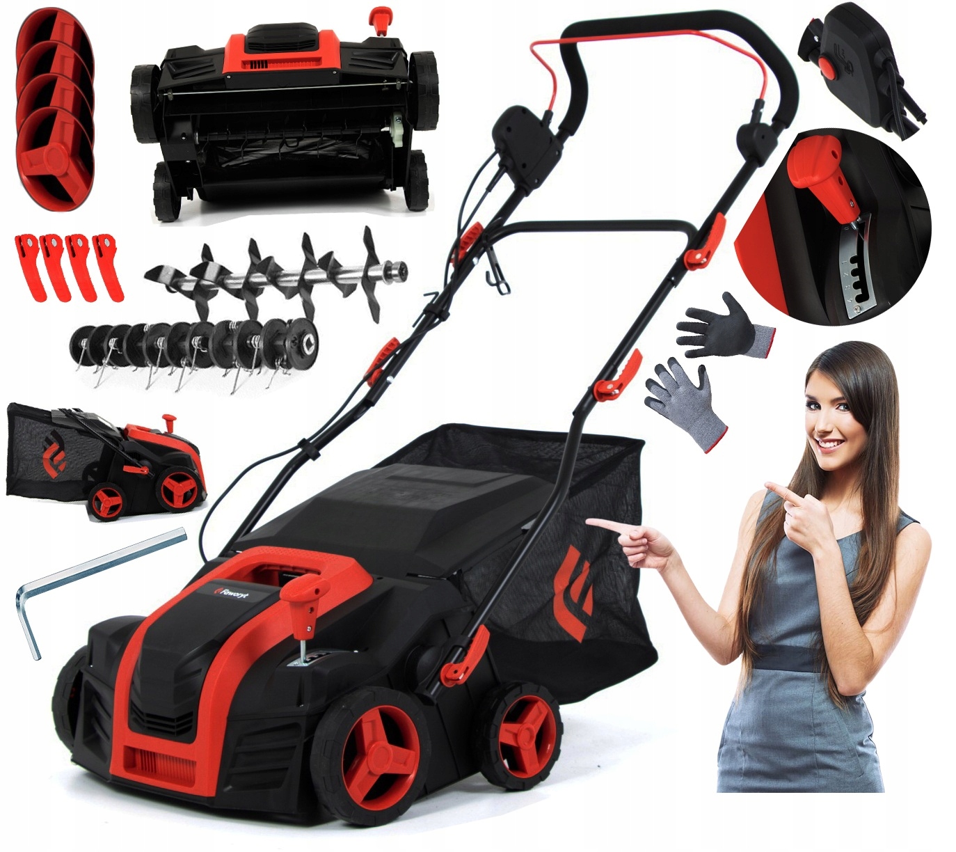 Faworyt 40 cm 2800 W prevzdušňovač trávnika, vertikutátor