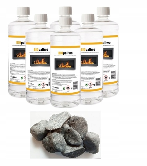 Bioetanol 6L bioetanol biopalivá sada + sivé kamienky