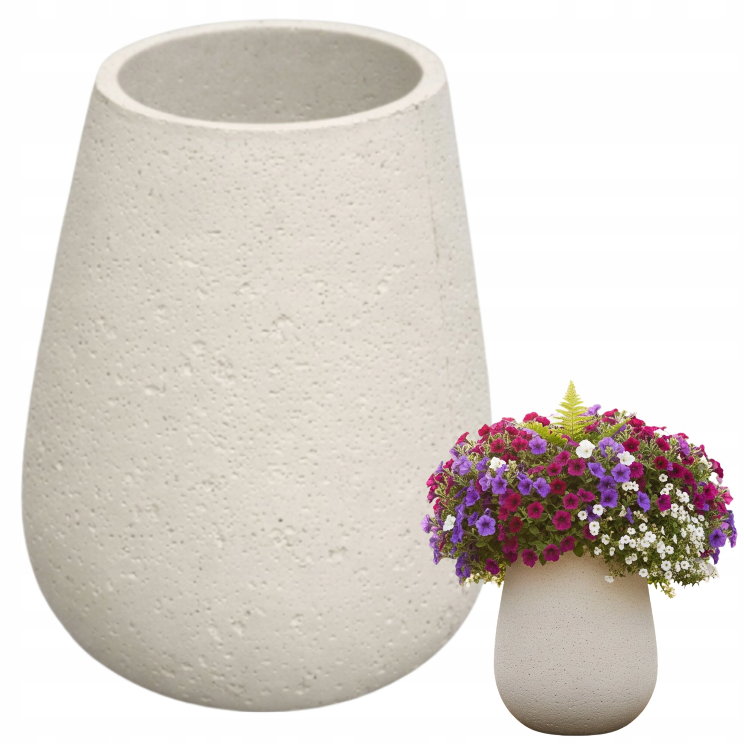 Záhradný kvetináč z masívneho betónu 70 × 36 × 57 cm, železobetón 202 kg, NEAPOL M