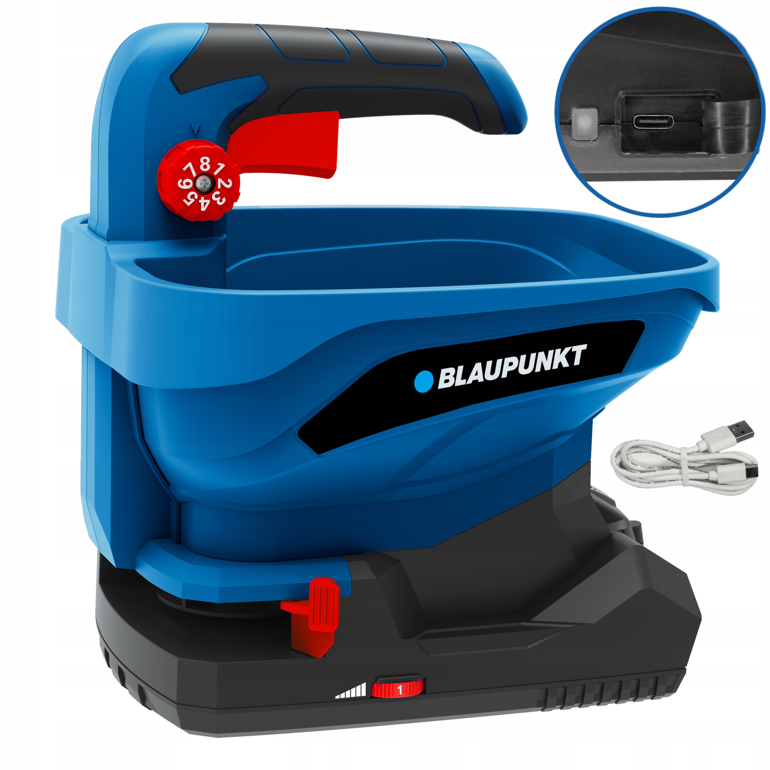 Batériový sejací stroj na trávu a rozmetadlo zeleniny 3,3 l Blaupunkt SS4010