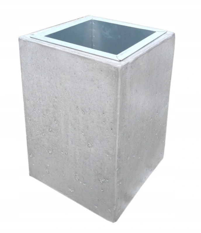 Betónový kôš 42 × 42 × 65 cm 55L