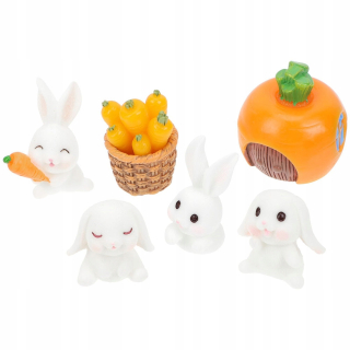Dekorácia do záhrady - 1 sada stolových dekorácií z Rabbit Moss Resin