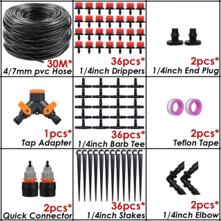 Zavlažovanie záhrady - 10-50M 1/4 '' súprava na zavlažovanie záhrady so záhradou