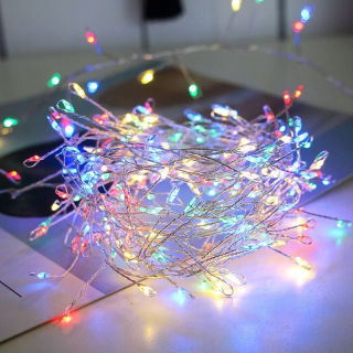 Svetelný stĺp do záhrady - 100/200/300 LED bleskové petardy strunové svetlá girlanda na batérie