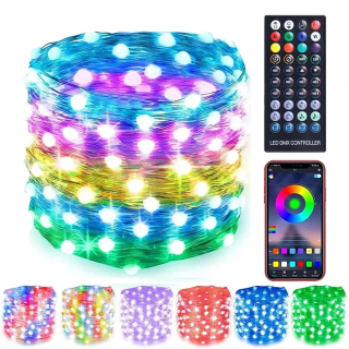 Svetelný stĺp do záhrady - 10M 20M Bluetooth APP Vianočné svietidlo Dreamcolor App Control Copper
