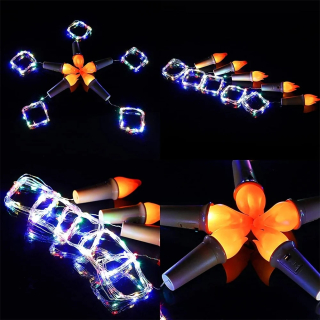 Svetelný stĺp do záhrady - 10ks 2 m 20 LED sviečka plameň Flame Fľaša svetlá v tvare korku Fairy Copper
