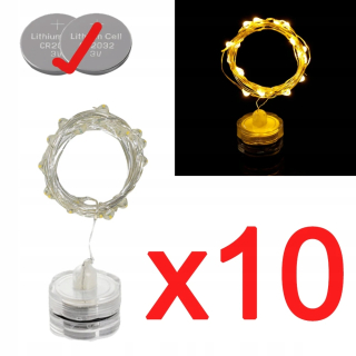 Svetelný stĺp do záhrady - 10ks LED LED Fairy Light Mini Chistmas Light Wire Wire String Light IP65