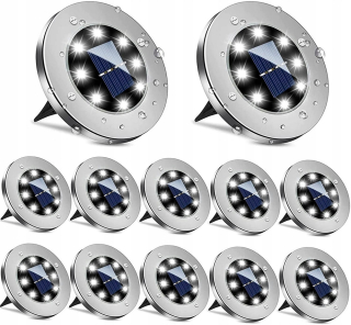 Solárna zapichovacia záhradná lampa - 12 x SOLARNÁ LED ZEMNÁ ZÁHRADNÁ LAMPA
