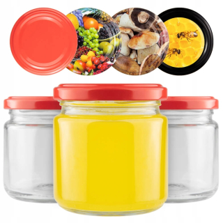 Poháre na med - 120 Sztuk Jar 200 ml + veko fi66 džemové konzervy